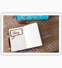 Written text BLOG on notebook Sticker