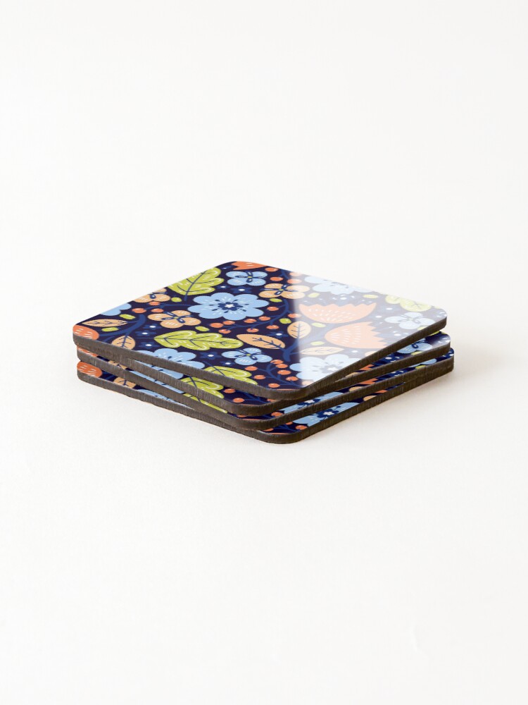 Thumbnail 4 of 5, Coasters (Set of 4), Colorful Floral Pattern designed and sold by ChloeDesigns00.