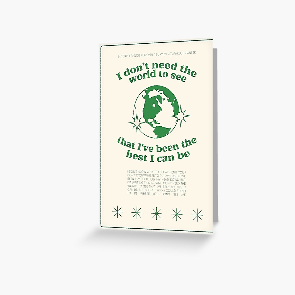 Francis Forever Lyrics Poster Greeting Card