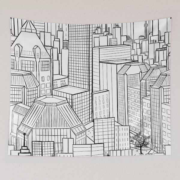 Item preview, City living in black and white designed and sold by Quick Brown Fox Canada.