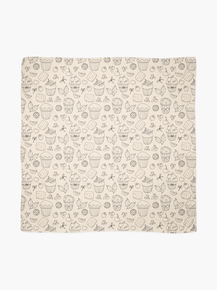 Alternate view of Muffins line art on champagne Scarf