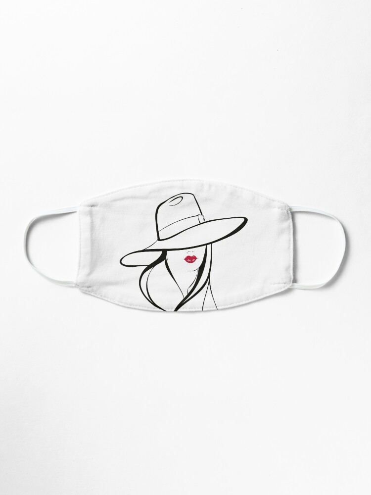 Alternate view of Hat fedora wide. Mask