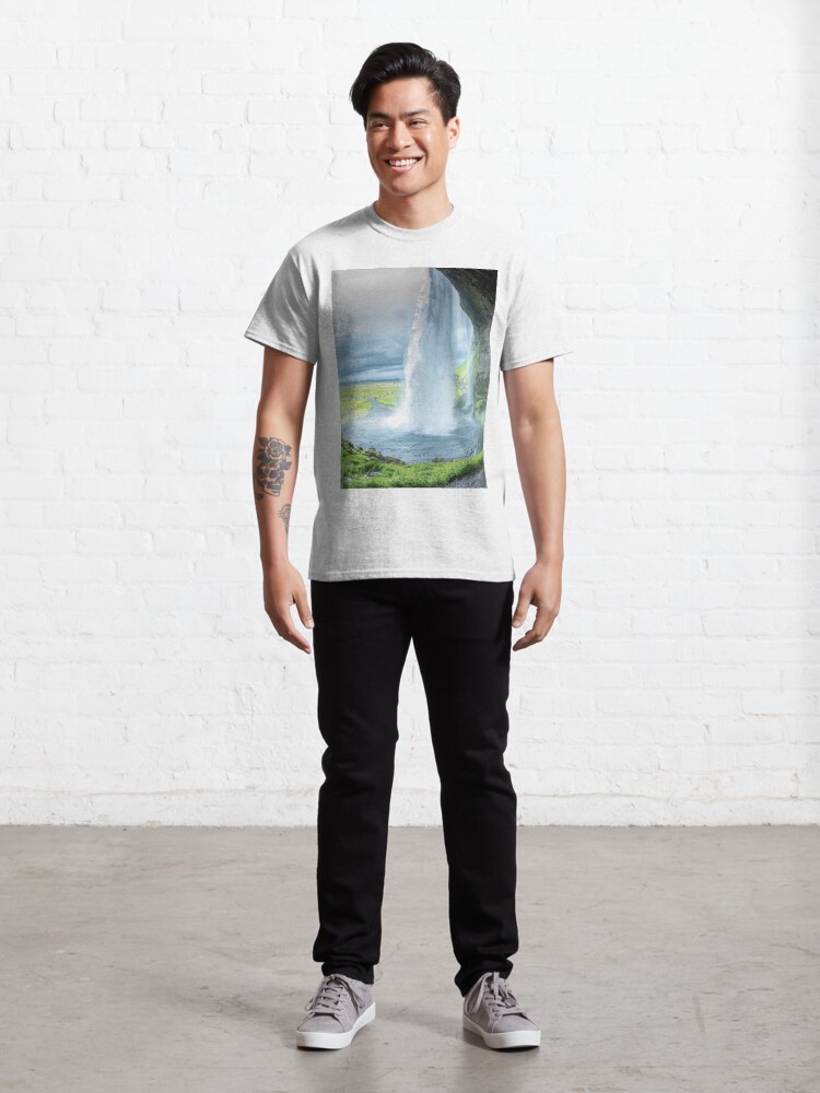 Alternate view of Iceland Waterfall Landscape Classic T-Shirt