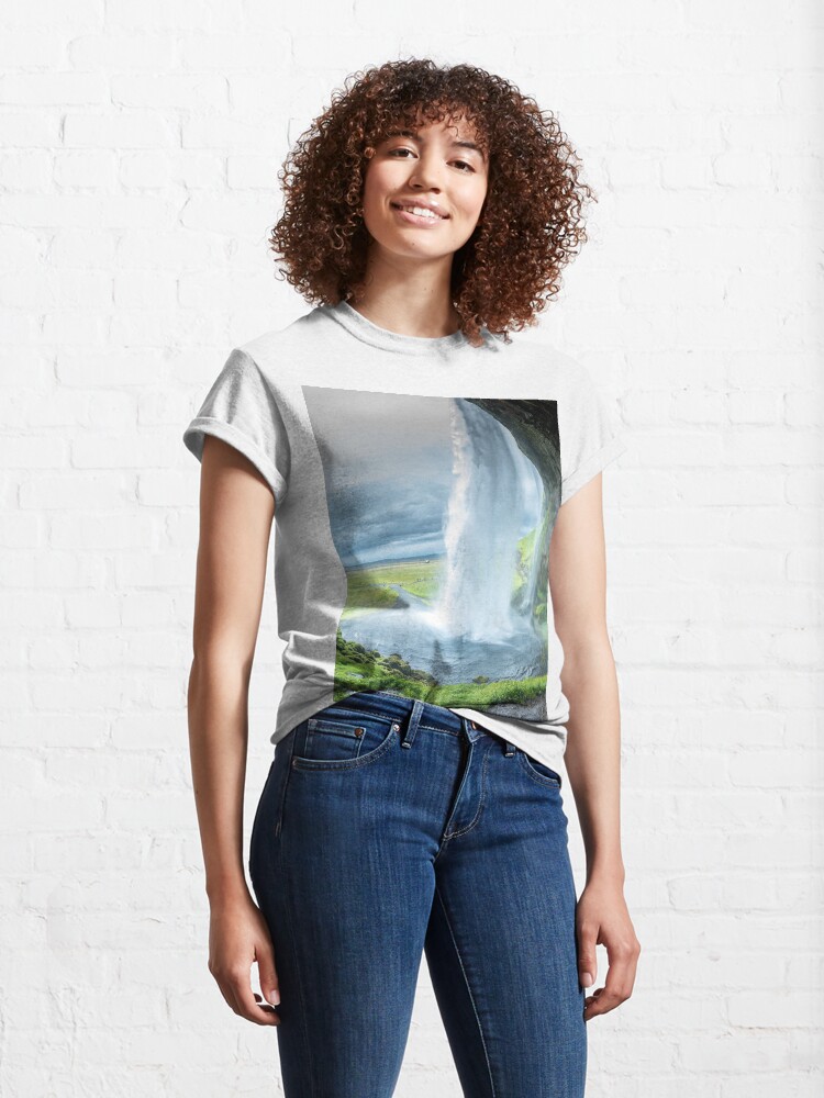 Alternate view of Iceland Waterfall Landscape Classic T-Shirt