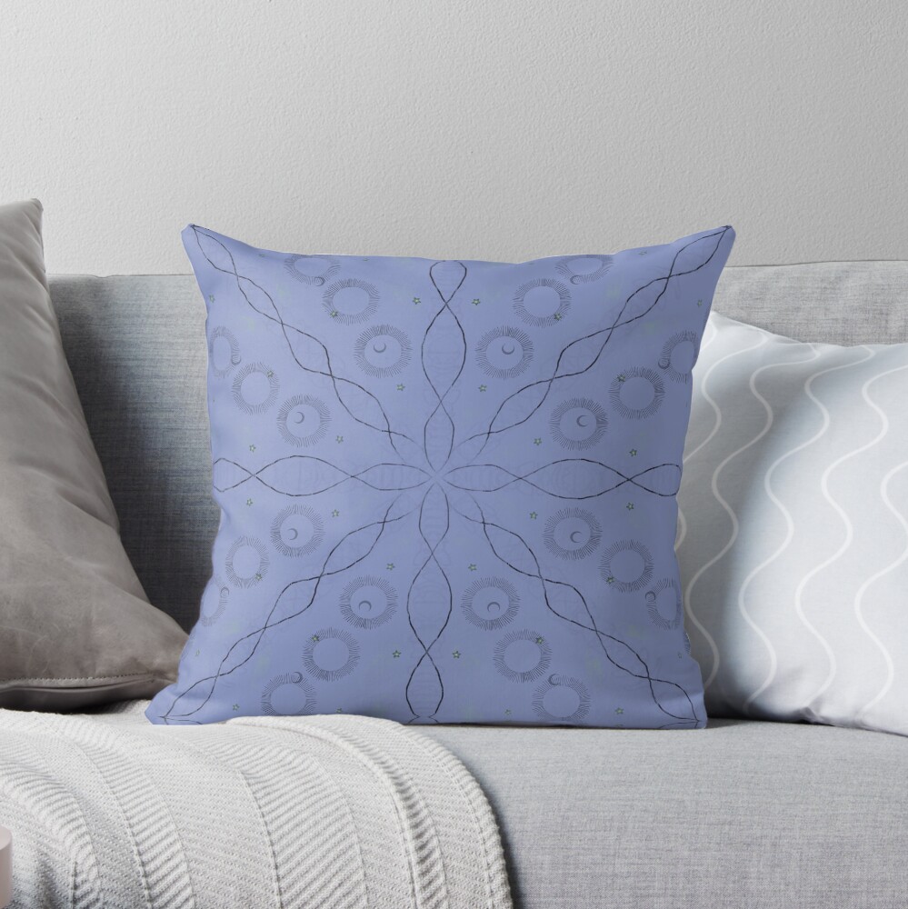 LILAC TAPESTRY: Witchy, Stars, and Waves Throw Pillow