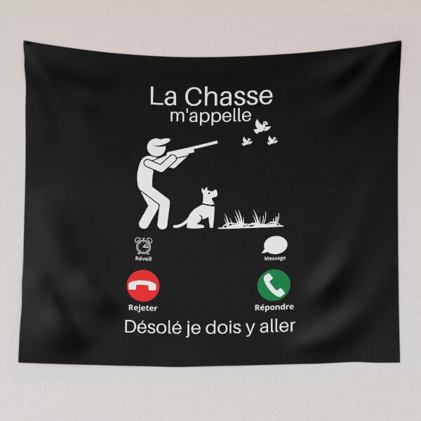 Aperçu de l'œuvre La chasse m'appelle cadeau humoristique créée et vendue par TeeJfm.