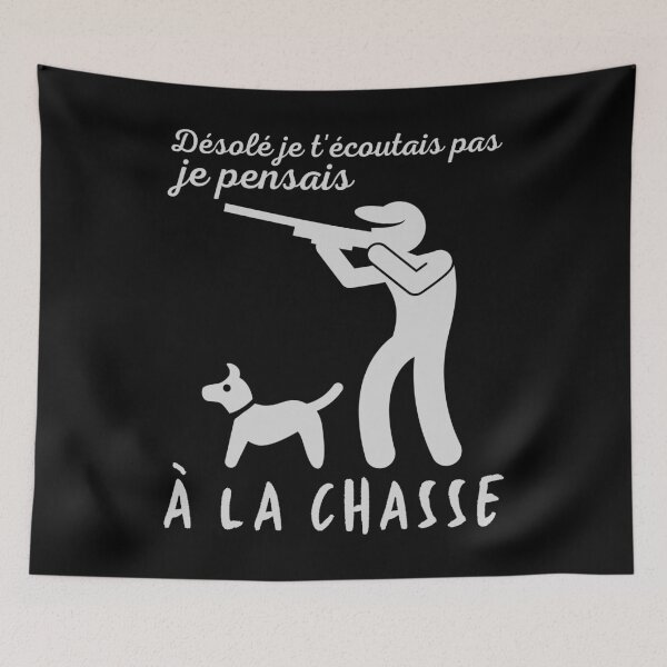 Aperçu de l'œuvre Je pensais à la chasse cadeau humoristique créée et vendue par TeeJfm.
