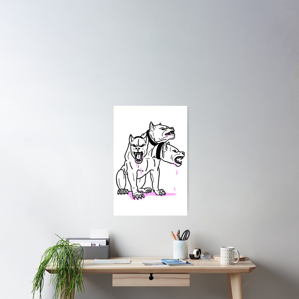 Cerberus Pink Ink Poster