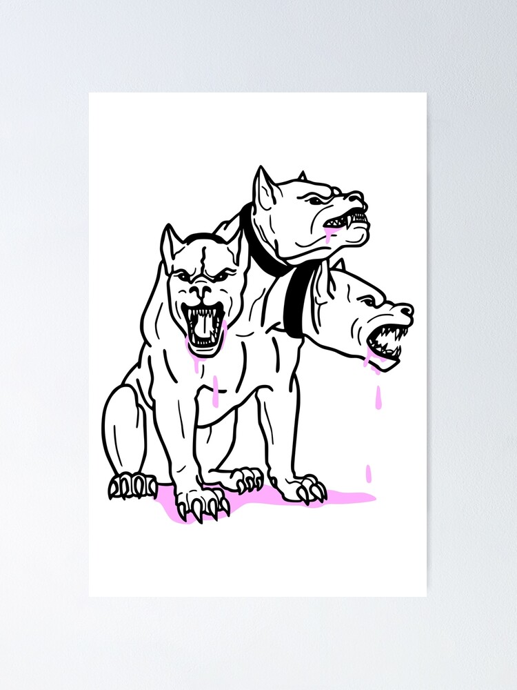 Alternate view of Cerberus Pink Ink Poster