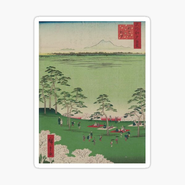 Item preview, View to the North from Asuka Hill (Asukayama kita no chôbô) Utagawa Hiroshige Vintage Japanese Woodblock Print designed and sold by Ejaaz.