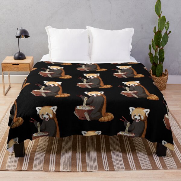 Item preview, Red Panda eats Japanese Ramen Noodles designed and sold by UpYourSelf.