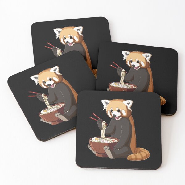 Item preview, Red Panda eats Japanese Ramen Noodles designed and sold by UpYourSelf.