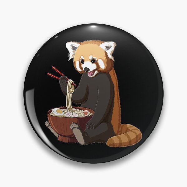 Item preview, Red Panda eats Japanese Ramen Noodles designed and sold by UpYourSelf.