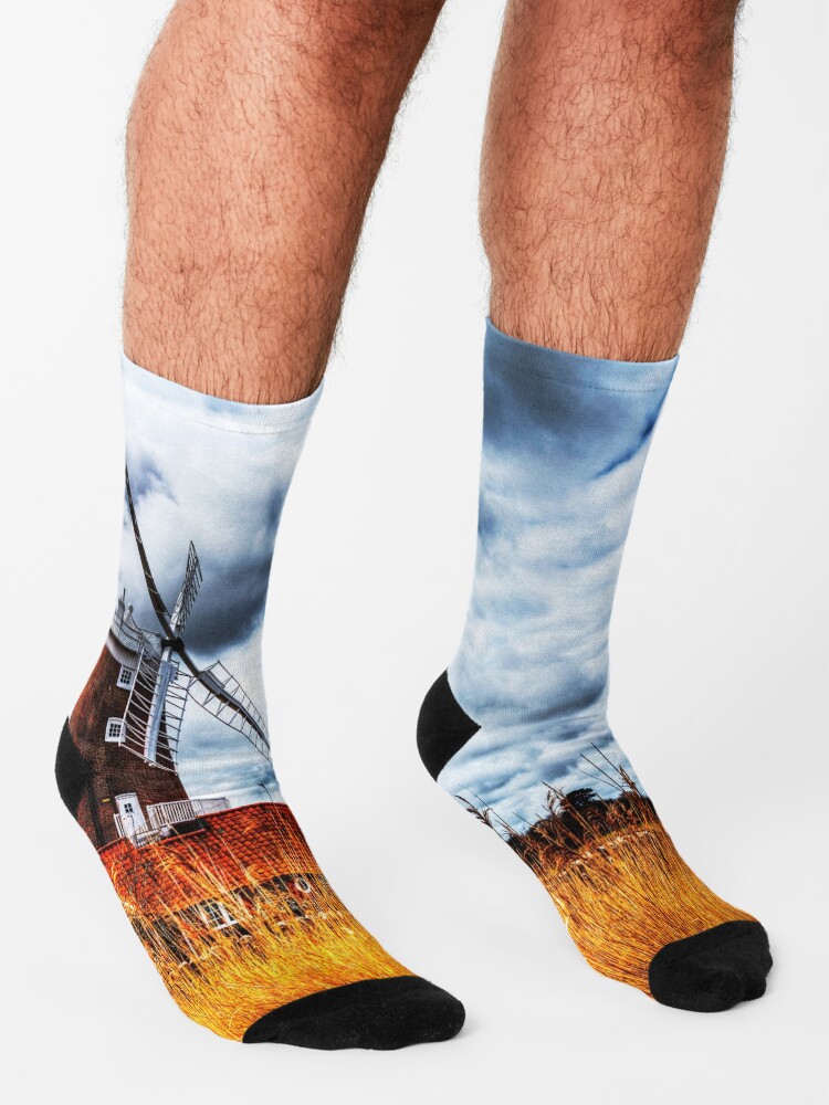 Alternate view of Cley Windmill at Cley next the Sea, Norfolk, England Socks