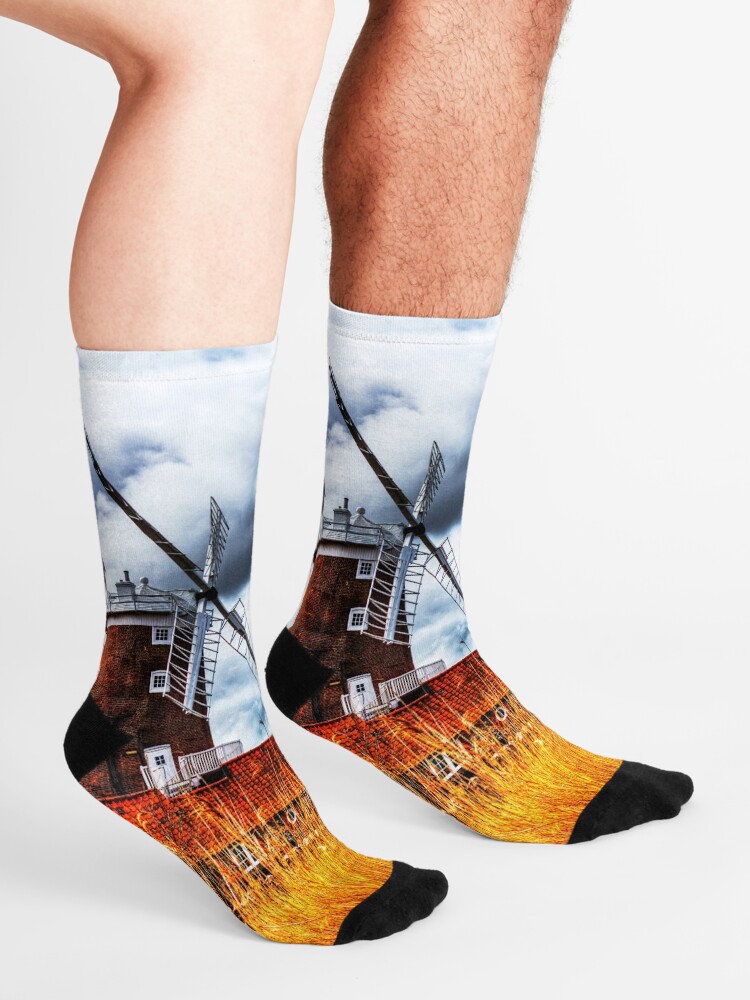 Alternate view of Cley Windmill at Cley next the Sea, Norfolk, England Socks