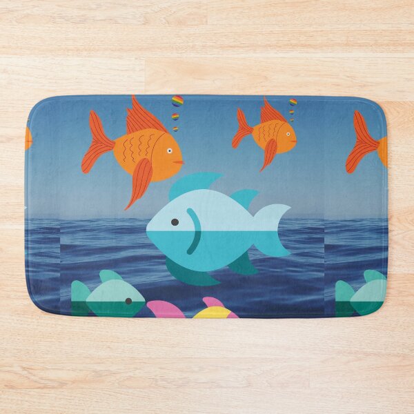 Item preview, Colourful pink yellow and golden fishes in the ocean designed and sold by ThamaraiSelvi.