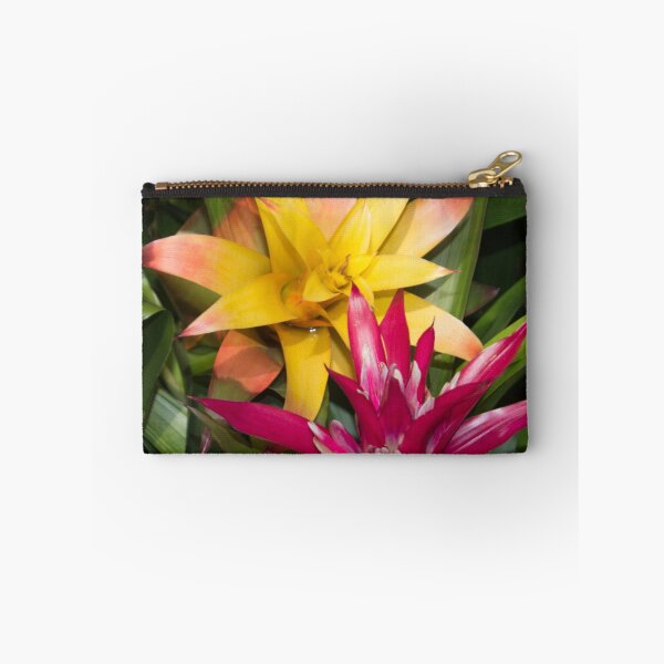 Item preview, two large exotic flowers pink and yellow on a background of green foliage designed and sold by nataliavavilina.