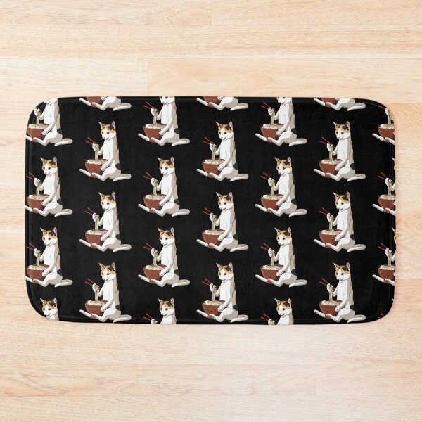 Item preview, Calico Cat eats Japanese Ramen Noodles designed and sold by UpYourSelf.