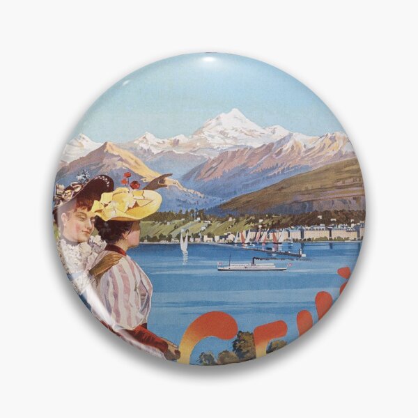 Item preview, Genève Travel Poster Vintage Geneva, Switzerland Travel designed and sold by cutesy.
