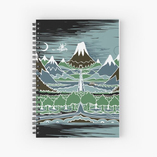Item preview, A Halflings journey on a mountain path through an elven wood in the style of J.R.R.Tolkien designed and sold by Designwebjae.