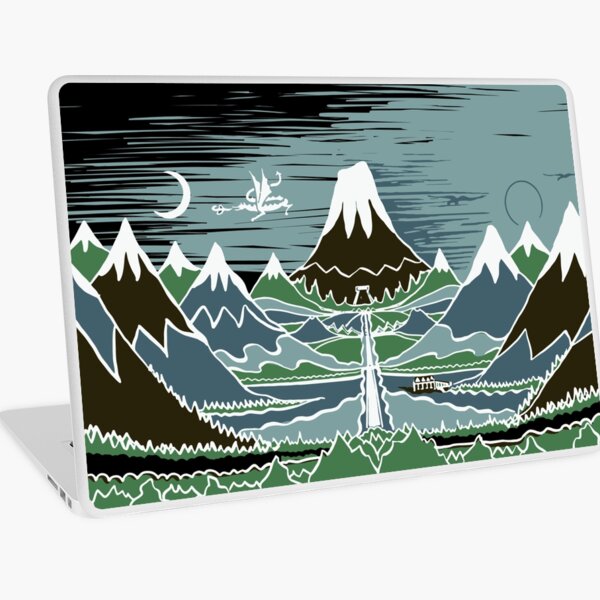 Item preview, A Halflings journey on a mountain path through an elven wood in the style of J.R.R.Tolkien designed and sold by Designwebjae.