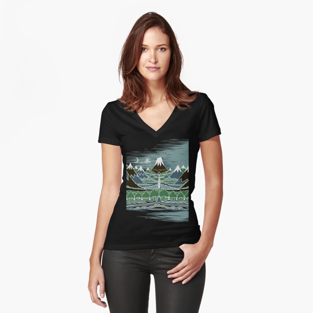 Item preview, Fitted V-Neck T-Shirt designed and sold by Designwebjae.