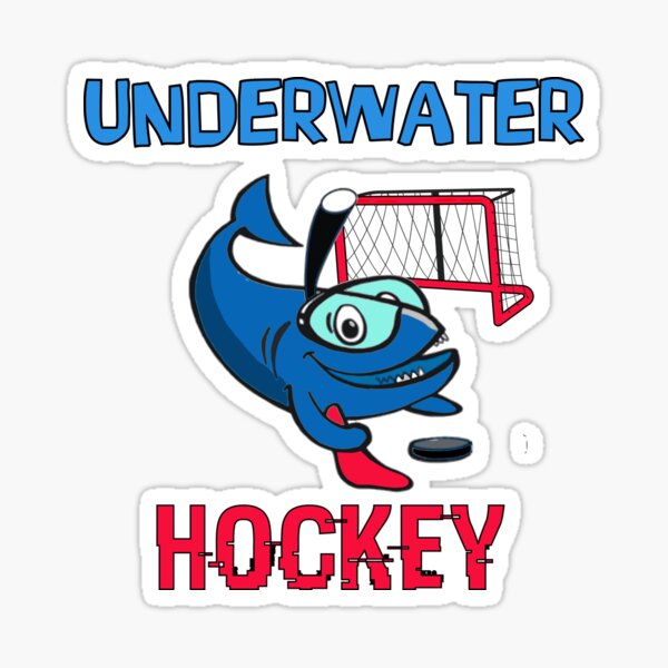 UNDERWATER Hockey, Funny Shark Sticker