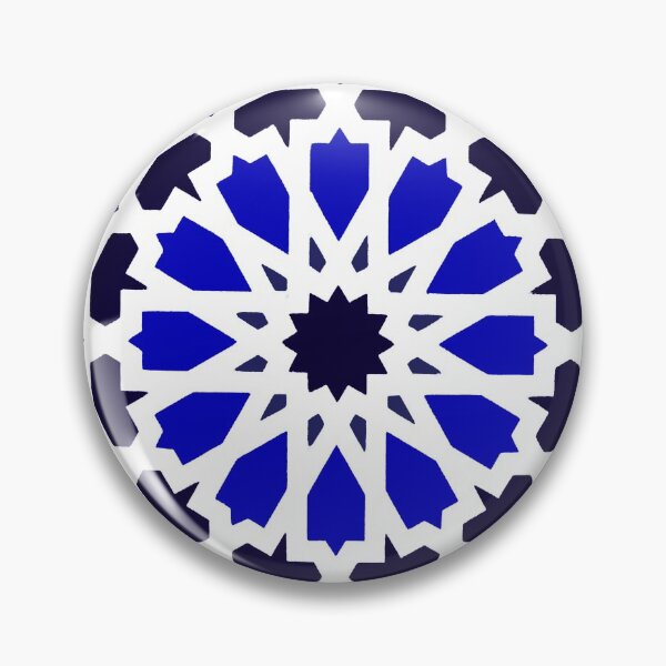 Item preview, Blue marine arabic tile pattern - white background  designed and sold by wiwiart.