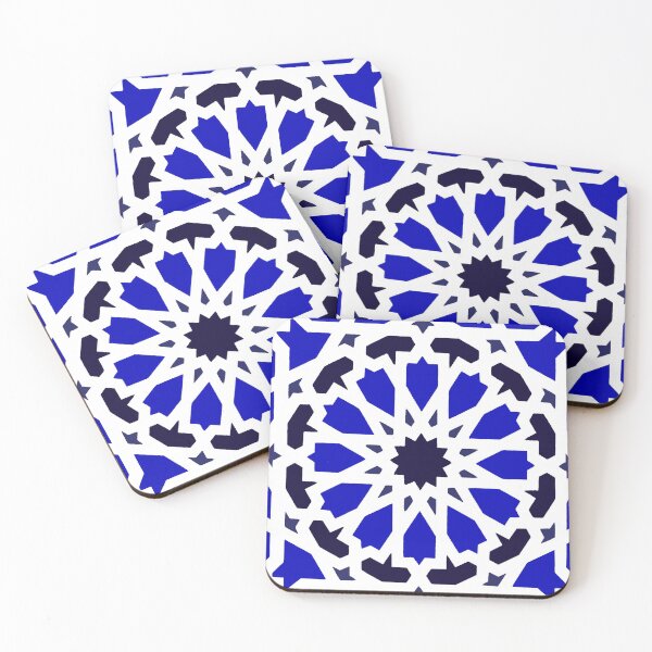 Item preview, Blue marine arabic tile pattern - white background  designed and sold by wiwiart.