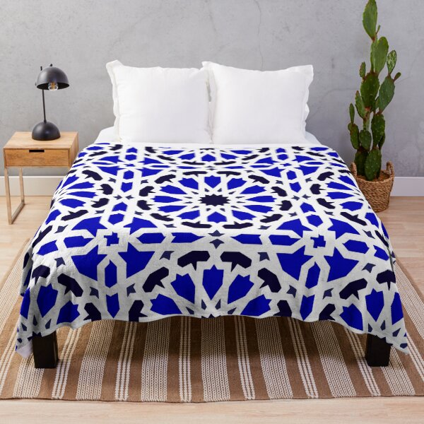 Item preview, Blue marine arabic tile pattern - white background  designed and sold by wiwiart.