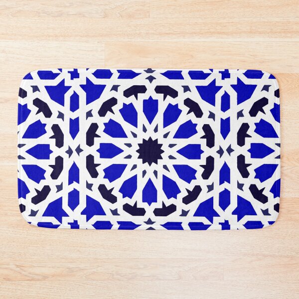 Item preview, Blue marine arabic tile pattern - white background  designed and sold by wiwiart.