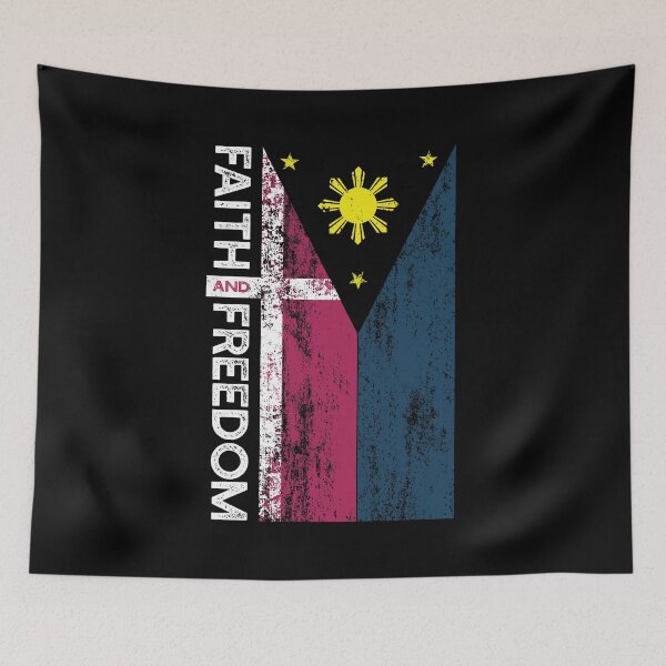 Item preview, "Faith and Freedom" Filipino Flag Fil-Am Pinoy designed and sold by TatteredFaith.