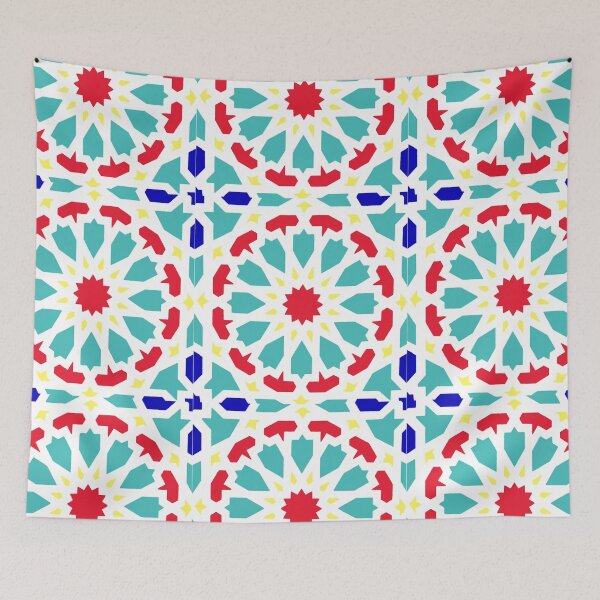Item preview, Colorful arabic tile pattern - white background  designed and sold by wiwiart.