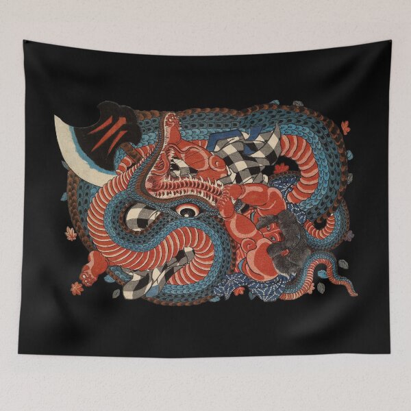 Item preview, Utagawa Kuniyoshi: Kintoki killing a giant snake designed and sold by Madjack Tees Kiwi SuperStore.