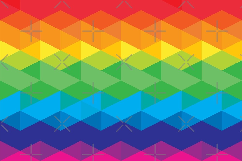 "Rainbow Diamond Shapes Geometric Abstract Multicolored Pattern " by