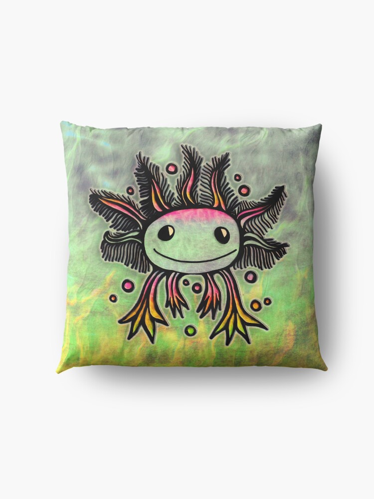 Alternate view of Axolotl, kawaii, cute, exotic, animal Floor Pillow