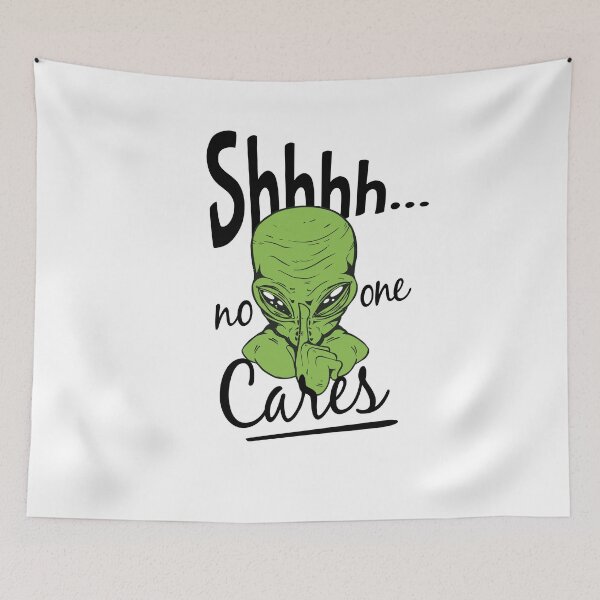 Aperçu de l'œuvre Shhh No One Cares Sticker créée et vendue par sketchypages.