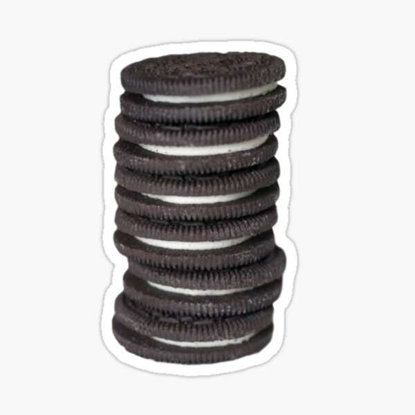 Black and White Creme Filled Chocolate Cookie Stack Sticker
