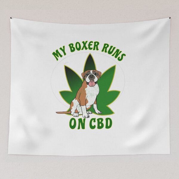 Item preview, CBD DOG BOXER MY BOXER RUNS ON CBD DOG LOVER DESIGN designed and sold by KatesFunnyArt.