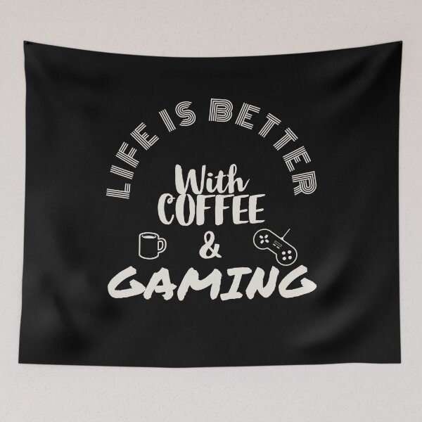 Item preview, Life is Better With Coffee and Gaming designed and sold by Brat-Cat-Shirts.