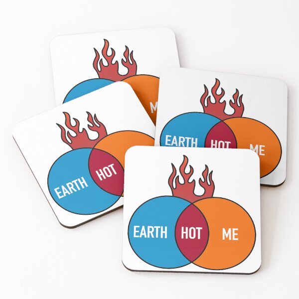 Item preview, Earth - Me - Hot - Global Warming Venn Diagram designed and sold by Happy Puppy Print On Demand.