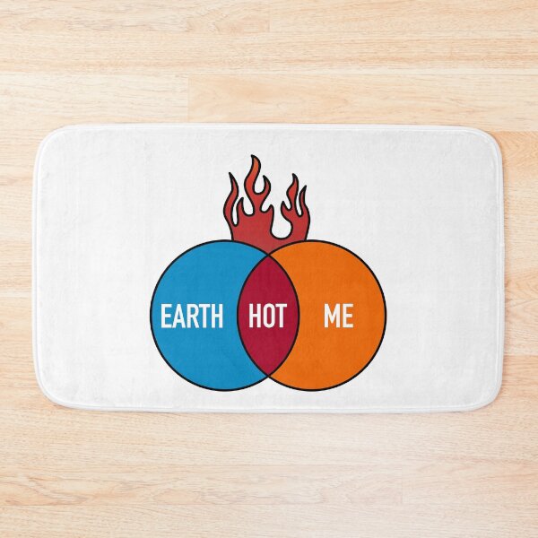 Item preview, Earth - Me - Hot - Global Warming Venn Diagram designed and sold by Happy Puppy Print On Demand.