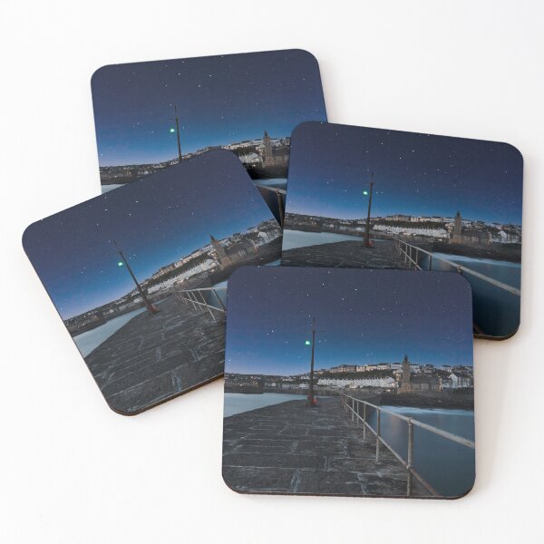 Item preview, Porthleven Cornwall Harbour starry night designed and sold by kathleenjean.