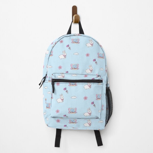 Item preview, cute bunny pattern in baby blue designed and sold by Grace Pinkstone.