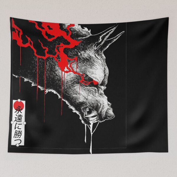 Item preview, Wolf Japanese Herd Dark Vaporwave designed and sold by OWLvision33.