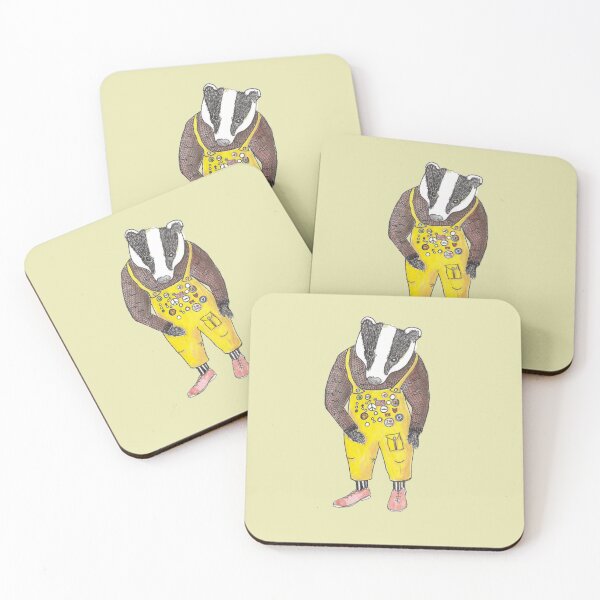 Item preview, Badger Badges yellow dungarees designed and sold by PaulRaynor.