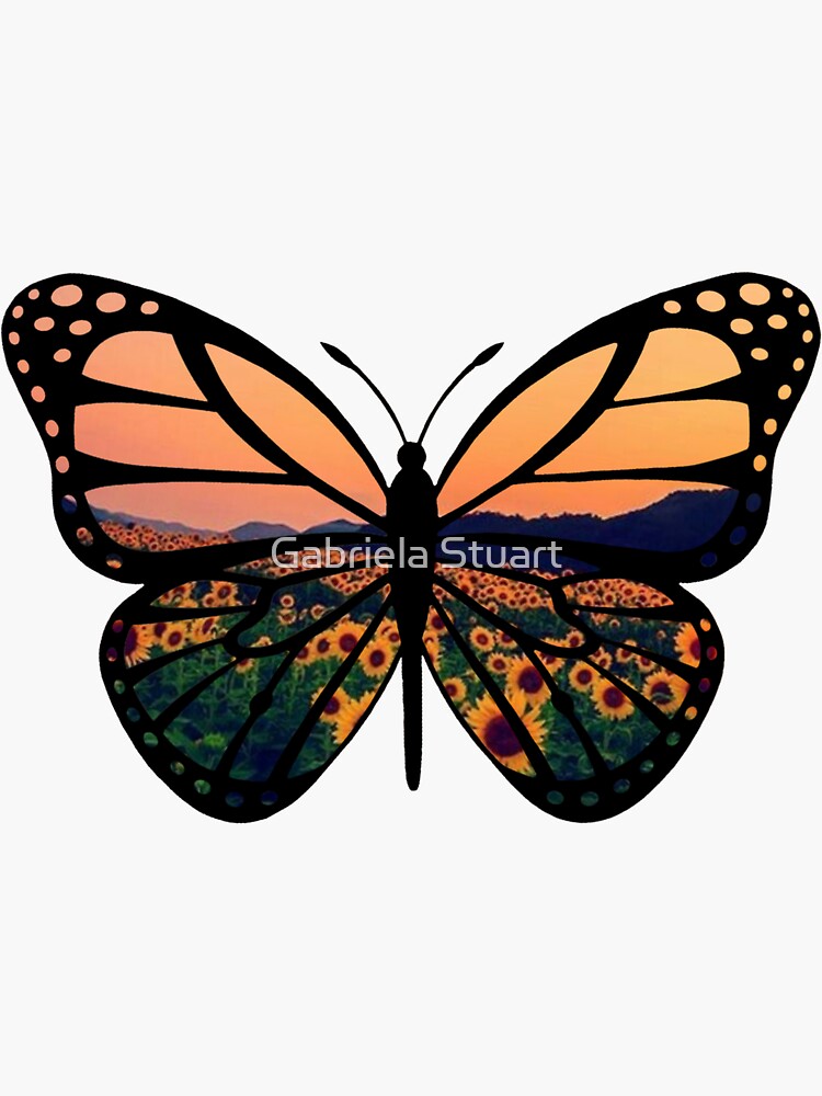 Sunflower Butterfly Sticker By Hubaloo Redbubble 6473