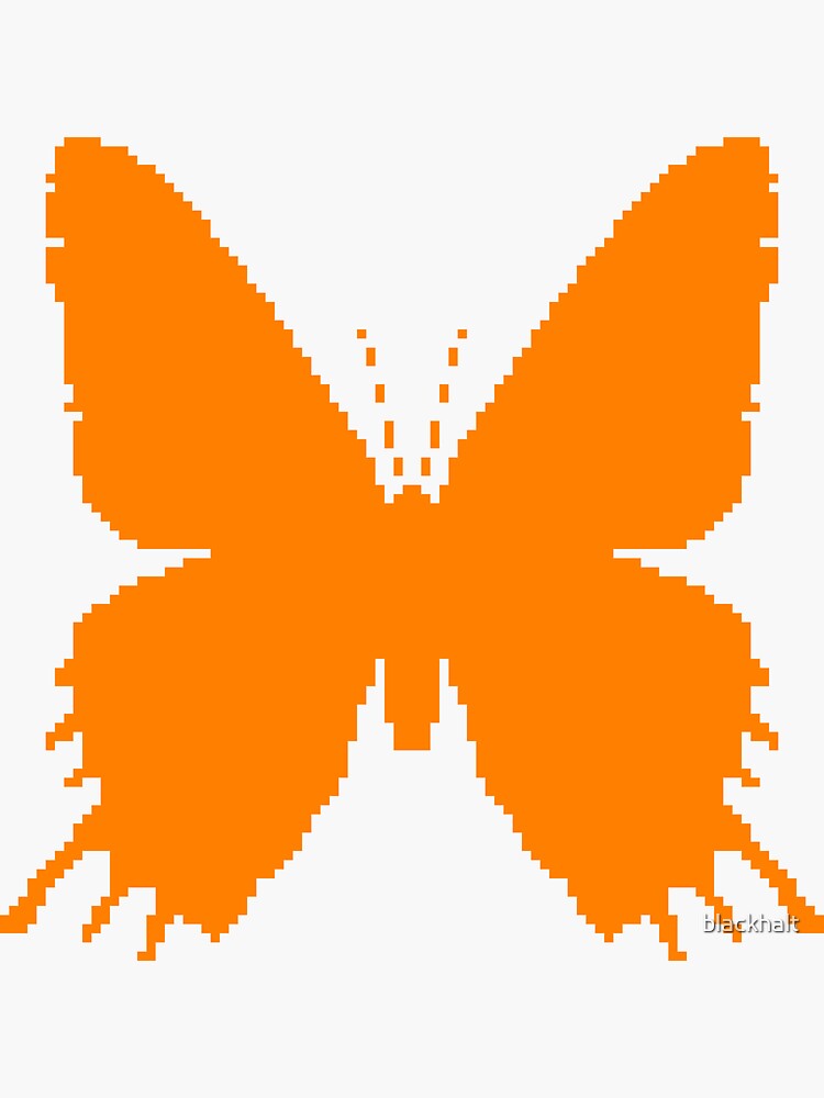 8-bit Simplex pixel Orange butterfly by blackhalt