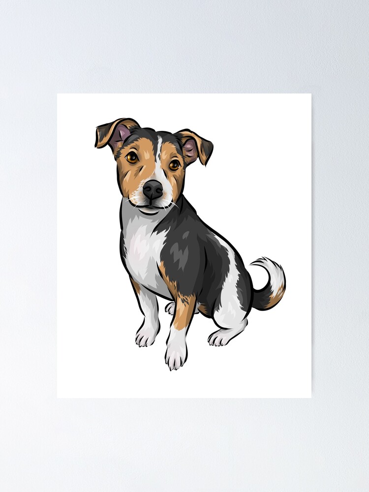 Jack Russell Terrier | Tricolor | Brown, White Black | Cute Dog Art" for Sale shirinsart | Redbubble