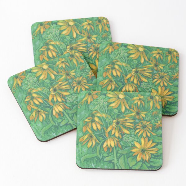 Item preview, Jerusalem Artichoke Sunchoke Sunflower Floral Painting Green & Gold  designed and sold by Julia Khoroshikh.